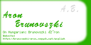 aron brunovszki business card